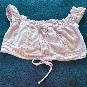 Urban Outfitters pale lavender crop top with bell cap sleeves